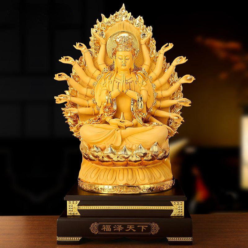 Тысячерукий орнамент Гуаньинь, позолоченная благословенная статуя Бодхисаттвы Авалокитешвары, хранящаяся в храмах и домах