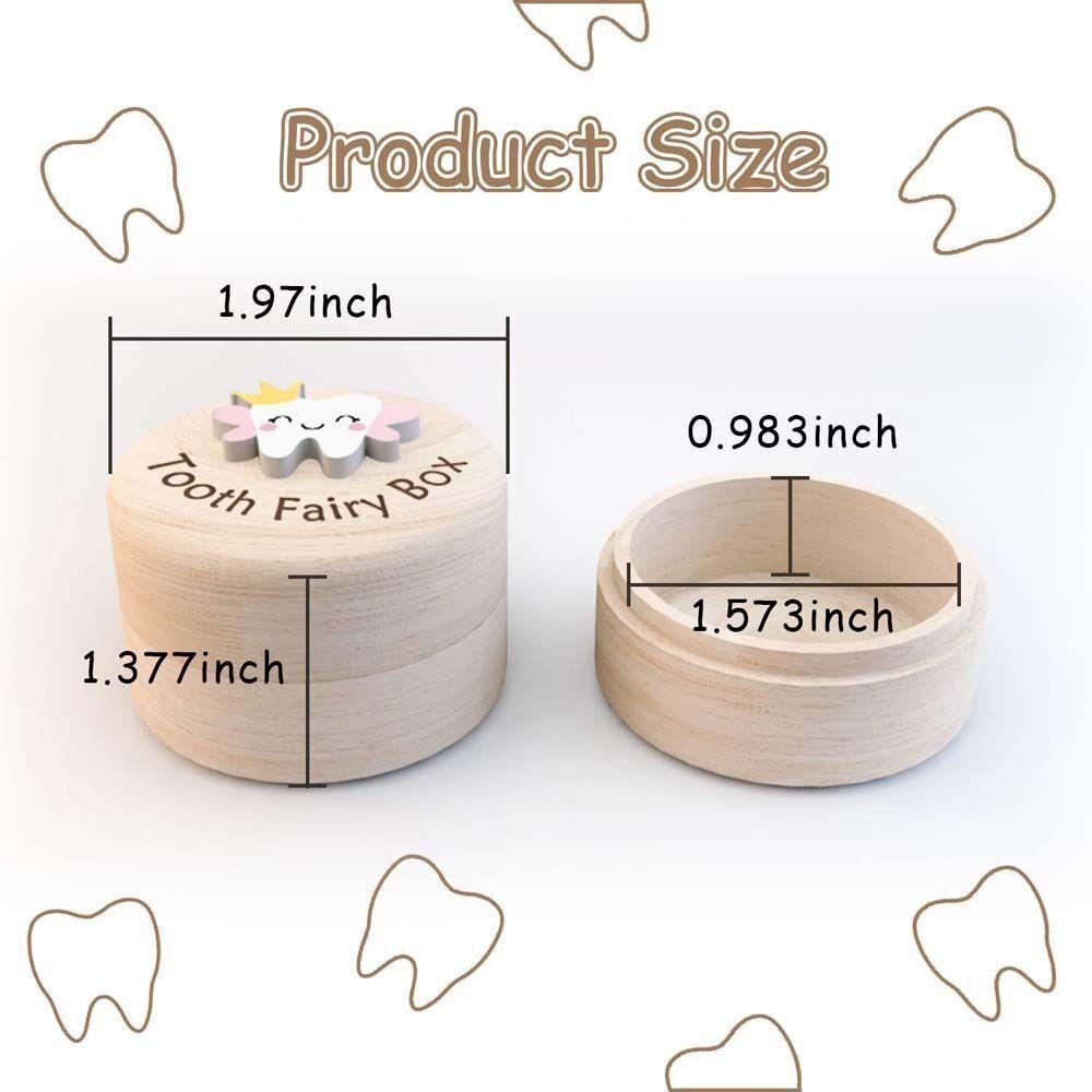 Wooden Milk Teeth Organizer Save Gifts Tooth Storage Box Durable Umbilical Cord Box