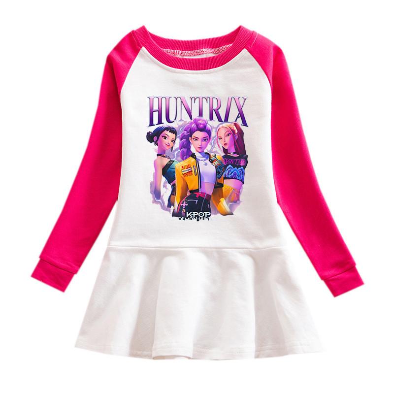 Девочки Kpop Руми Зои Мира Принт Охотники Руми Зои Мира Плиссированное платье