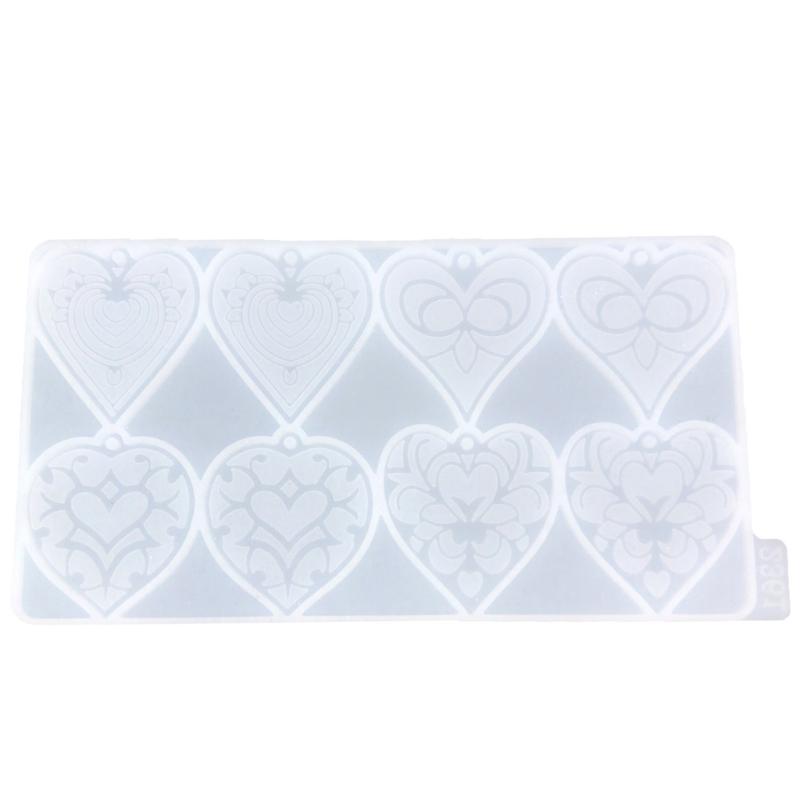 Beautiful Earrings Necklaces Keychains Pendant Mold Flexible Heart Shape Pendant Silicone Mold for Jewelry Studios
