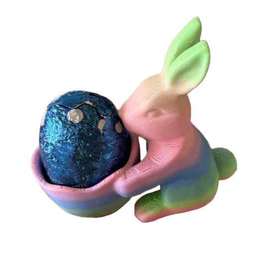 Пасхальная конфетница в виде пасхального кролика, напечатанная на 3D-принтере, блюдо для закусок в виде кролика, декоративная десертная ваза для орехов для пасхальной вечеринки, настольный домашний декор