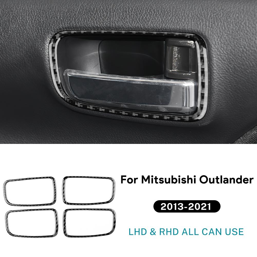 Для Mitsubishi Outlander 2013-2018    Наклейка из настоящей мягкой углеродной фибры Рамка внутренней ручки двери автомобиля LHD RHD Аксессуары