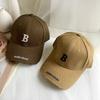 Spring and Autumn Hat Women's Embroidered Letters Hard Top Breaked Baseball Hat Men's Casual Versatile Face Covering Coffee Cang Camel Baseball Hat
