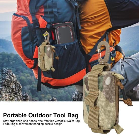Уличная портативная поясная сумка Водонепроницаемая ткань Оксфорд Многофункциональный рюкзак Подвесной EDC-инструмент Кошелек для хранения монет, ключей, карт Аксессуары для кемпинга и пешего туризма