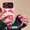 Подходит для Apple 15pro Чехол для мобильного телефона iPhone 13/14 Large Letter Lanyard 11/12 Flip Mirror Xs/xr Soft