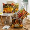 New Autumn Cushion Retro Pumpkin Gnome Farm Truck Home Cushion Pillow Cover