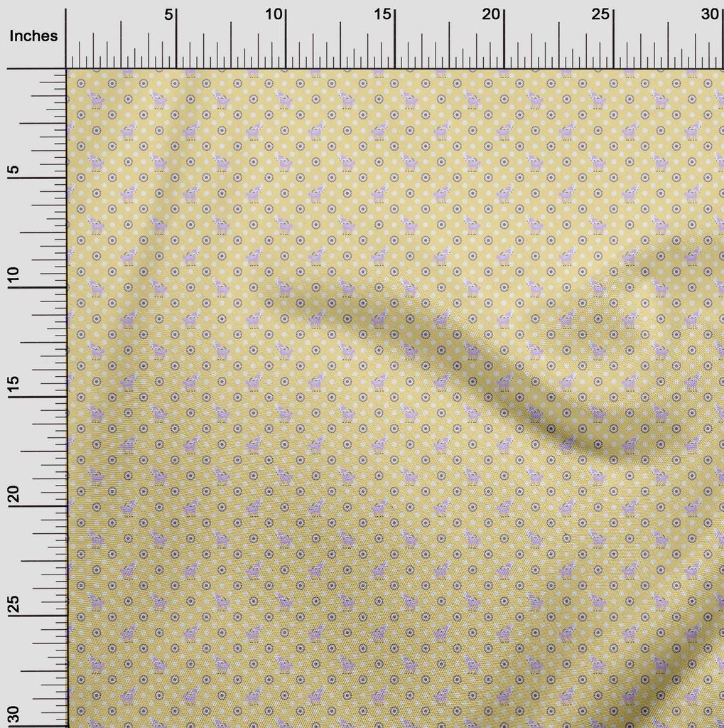 oneOone Cotton Flex Light Brown Fabric Animal  Sewing Fabric By The Yard Printed Diy Clothing Sewing Supplies 40 Inch