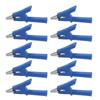 10Pcs Crocodile Clip Testing Clamp 10mm Opening 10A with 4mm Socket Accessory Set KitBlue