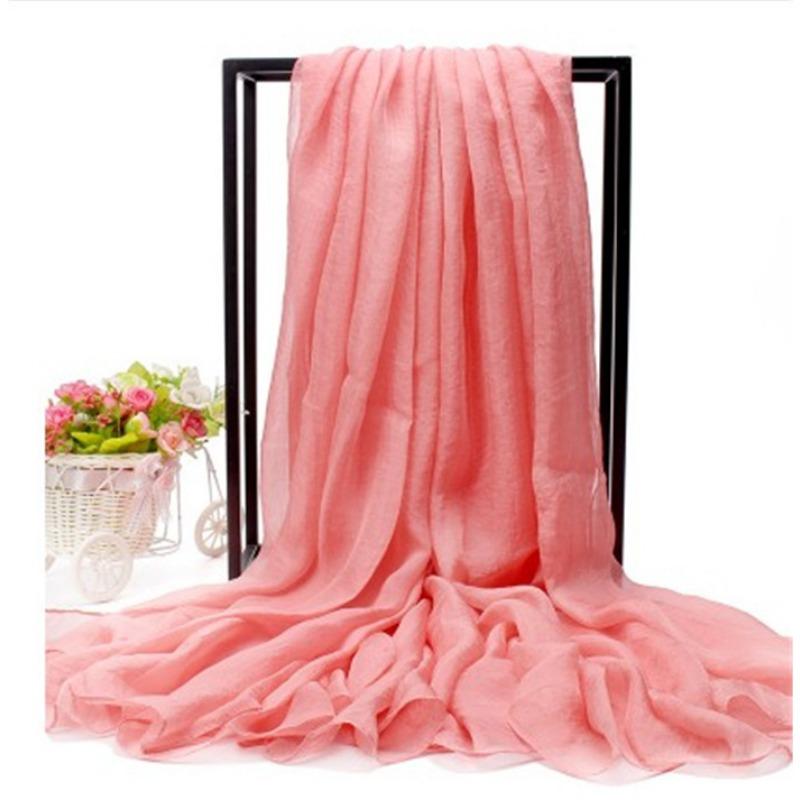 Очень большой искусственный шелковый шарф, однотонный шелковый шарф, пляжное полотенце на берегу моря, длинный весенне-осенний женский газовый шарф, шифоновый шарф для женщин