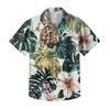 Мужская повседневная рубашка с короткими рукавами, облегающая, стильная, с гавайским принтом