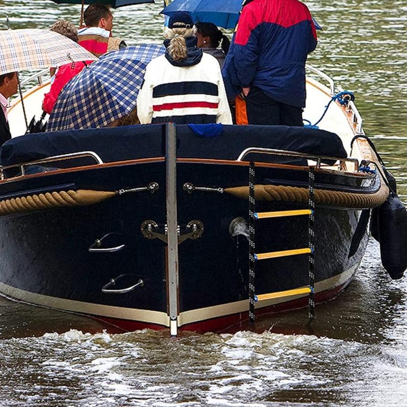 Веревочная лестница для лодки, удлинитель, морская веревочная лестница, 4 ступени, вспомогательная лестница для лодки, лестница для плавания, посадочная лестница для надувной лодки