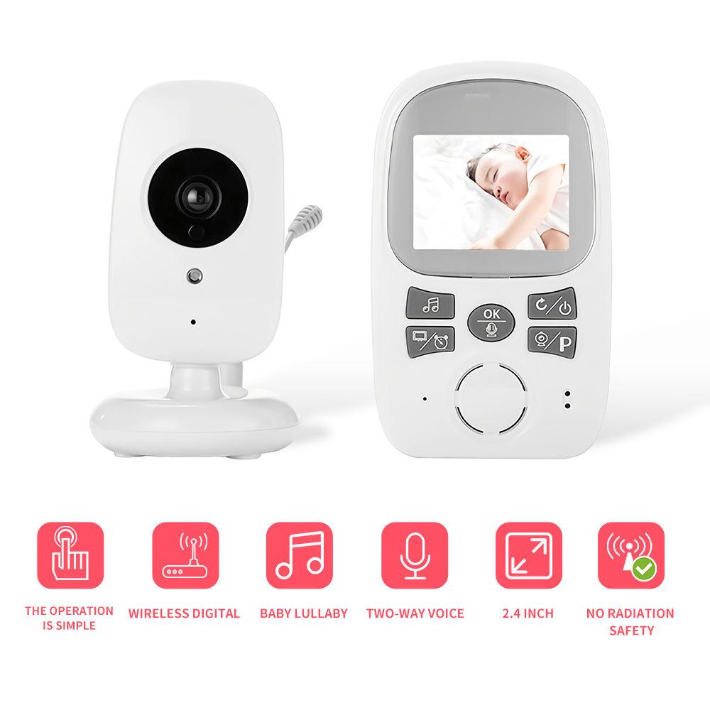 2,4-дюймовая детская камера с ЖК-дисплеем, беспроводная камера ночного видения, радионяня, 2-полосный аудиомонитор температуры, видеоняня A