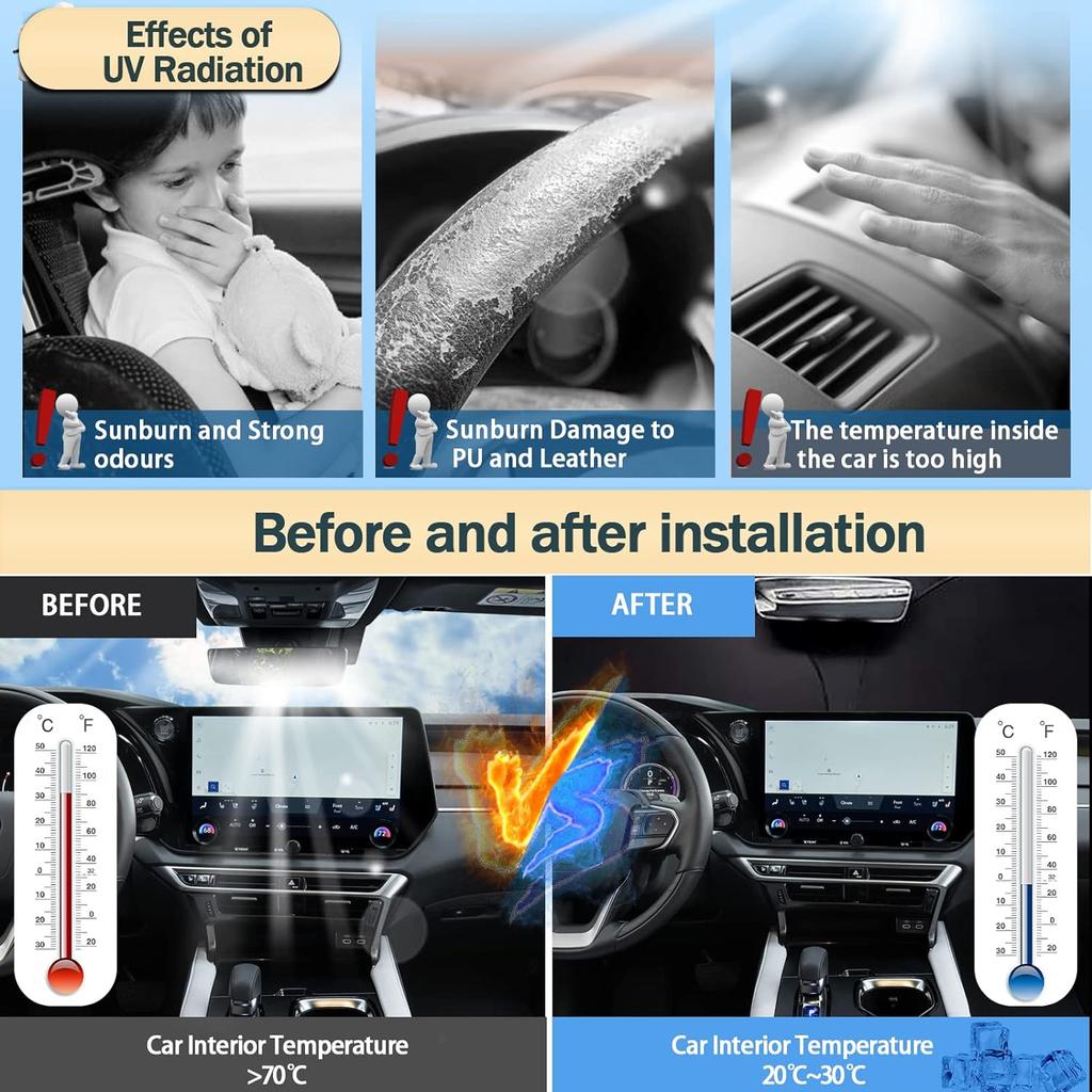 SHAOHAO for 2024 Lexus RX 350 Windshield Sun Shade 2023 2024 RX350 Car Window Shades, for 2023 2024 Lexus RX 350 350h 450h 500h Car Sun Shade