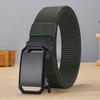 Men Belt Automatic Buckle Adjustable Length Comfortable Canvas Waistband Outdoor Training Belt Outfit Accessories