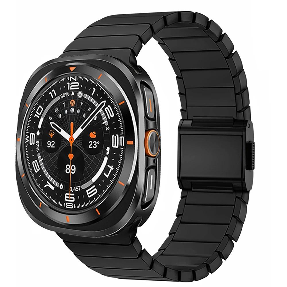 Titanium Band Aluminum Alloy Case for Samsung Galaxy Ultra Watch 47mm Magnetic Strap for GALAXY Ultra 7 Men Bracelet Accessories