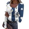Women's Fashion Slim Bottom Casual Long Sleeve Halloween Printed Pullover U Neck Top