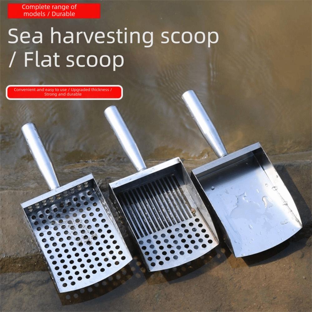 Stainless Steel Sand Sifter Handheld Beachcombing Scoop Clam Digging Shovel Shell Collecting