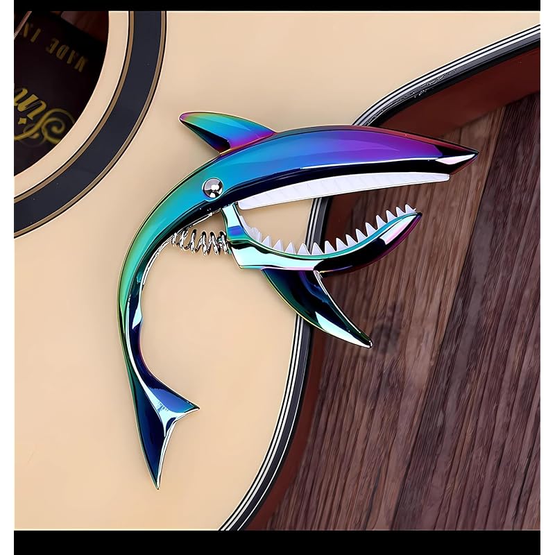 [Amazon exclusive brand] Guitar capo tasto one touch shark shark shape guitar capo acoustic guitar capo electric guitar for folk guitar ukulele High