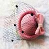 Party Retro Hairclip Bowknot Veil Bridal Headdress Womens Vintage Hat Fascinator Hair Pillbox Hat
