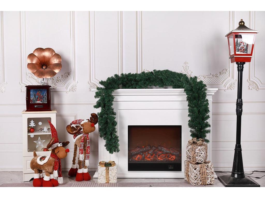 Рисовая светло-зеленая рождественская гирлянда для украшения елки или окна