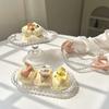 Ins High Appearance Level Cake Stand Heart Glass Fruit Bowl Home Breakfast Food Plate Table Decoration Dessert Tray