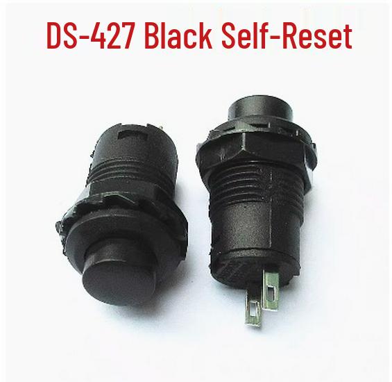 DS-428/427 Self-Locking Round Button Switch with Lock, Self-Reset 12MM, Red/Green/Yellow