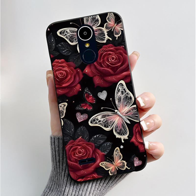 Чехол для LG K8 2017/LG K8 2018/LG K9 2018 Мягкий Силиконовый Черный Корпус для LG K10 2016/LG K10 2017 Чехол Милый Цветочный Мультяшный Чехол