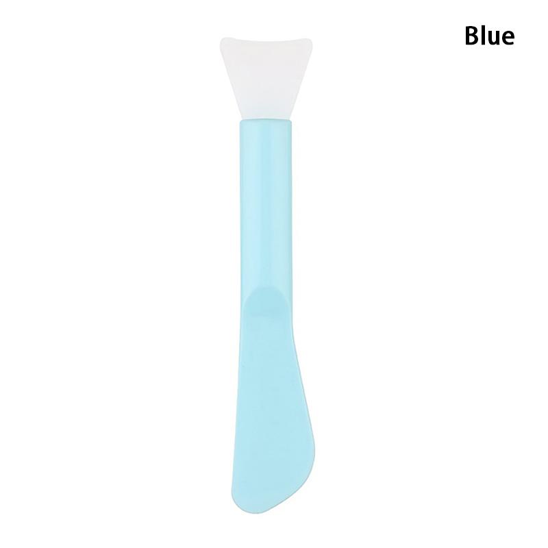 Двойная силиконовая щетка для маски для лица с мягкой головкой и скребком, встроенная палочка для размешивания грязевой пленки двойного назначения, инструмент для самостоятельного нанесения косметической пленки
