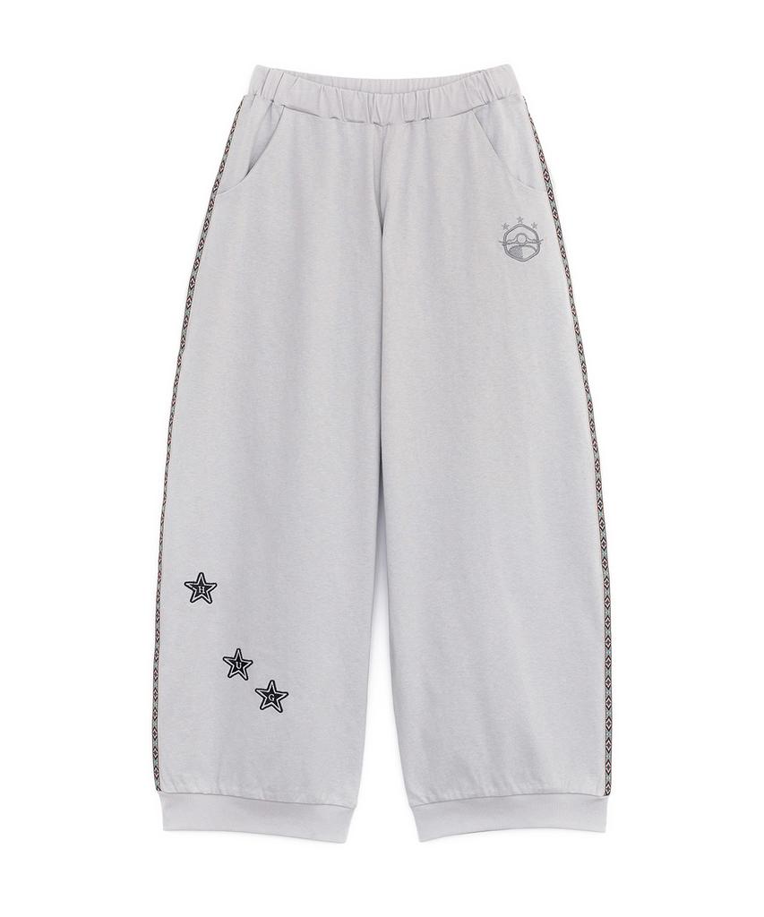 HUG YOUR SKIN Ethnic Line Track Pants (Gray)