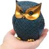 Modern Classy Lucky Owl Resin Art Figure Showpiece (Blue), 1 Piece
