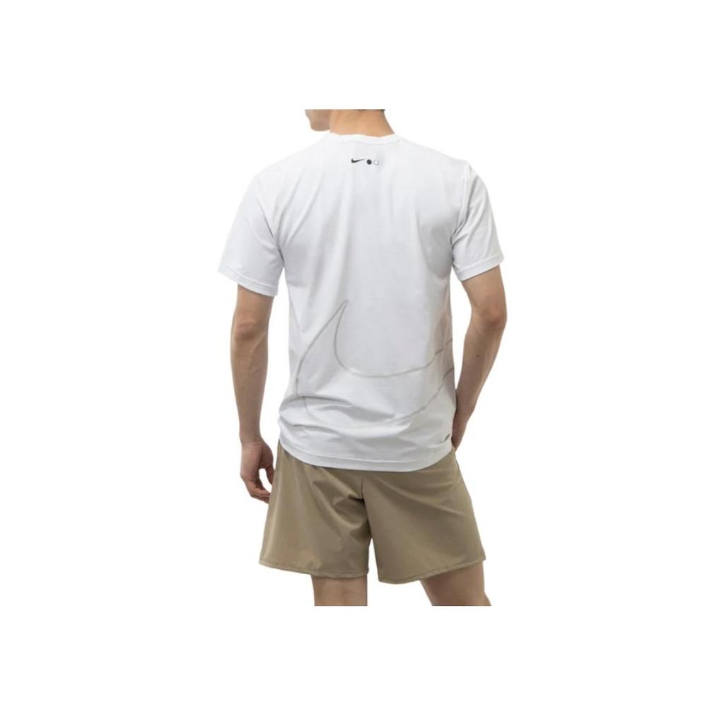 Nike Logo Print Loose Fit Crew Neck Short Sleeve T-Shirt With Drop Shoulders Men Tops White HF4635-100