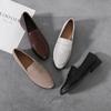 Fashion Retro British Style Women Leather Shoes Autumn Flat Casual Loafers Fashion Slip On Round Toe Office Work Shoes Zapatillas Mujer