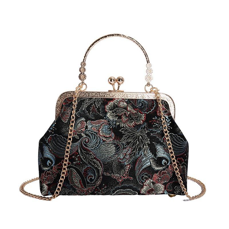 Новая средняя сумка через плечо, сумка-кроссбоди, вышивка, элегантная ретро ручная женская сумка
