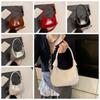 Large Capacity French Underarm Bag Solid Color Texture Handbag Classic PU Hobo Bag Party