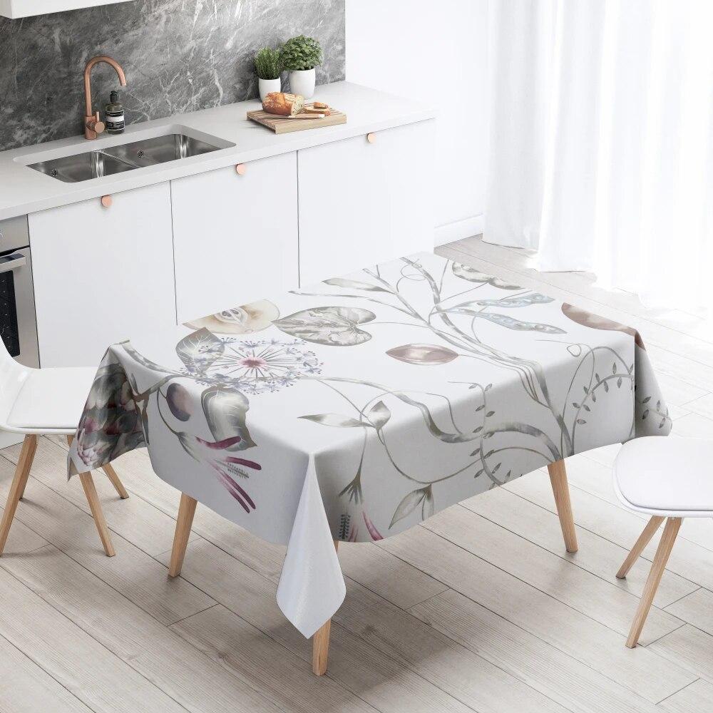 Скатерть с цветочным рисунком, домашний декор, устойчивая к пятнам, водонепроницаемая скатерть, украшение для стола, прямоугольные кухонные столешницы для камина