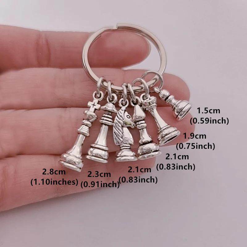 Creative Chess Pendant Keychain Chess Pieces Key Ring Purse Bag Car Key Chain Christmas Jewelry Gifts