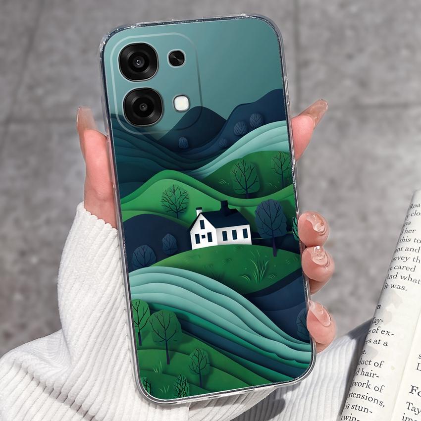 Для Oppo A6 Pro A6x A5x K13 Realme 15X C85 V70 V70s CT 7 7T 8 Чехлы для телефонов Красивые узоры Сакура Бабочки Корпус Мягкий силикон ТПУ Прозрачный корпус