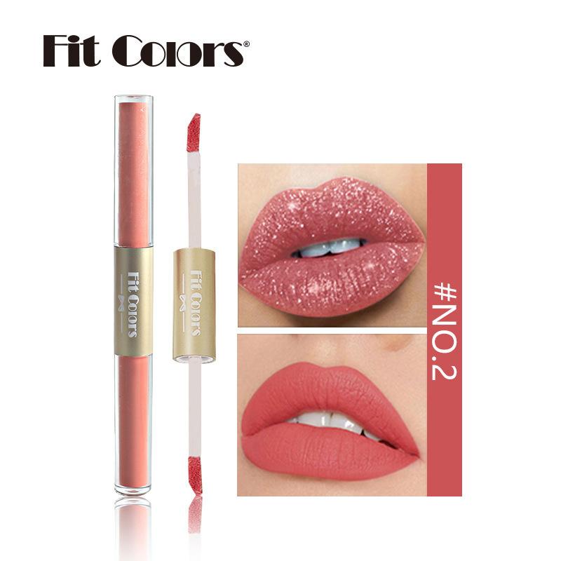 Double End Non-stick Cup Matte Pearlescent Lip Gloss Waterproof Lip Glaze Hydrating Liquid Lipstick