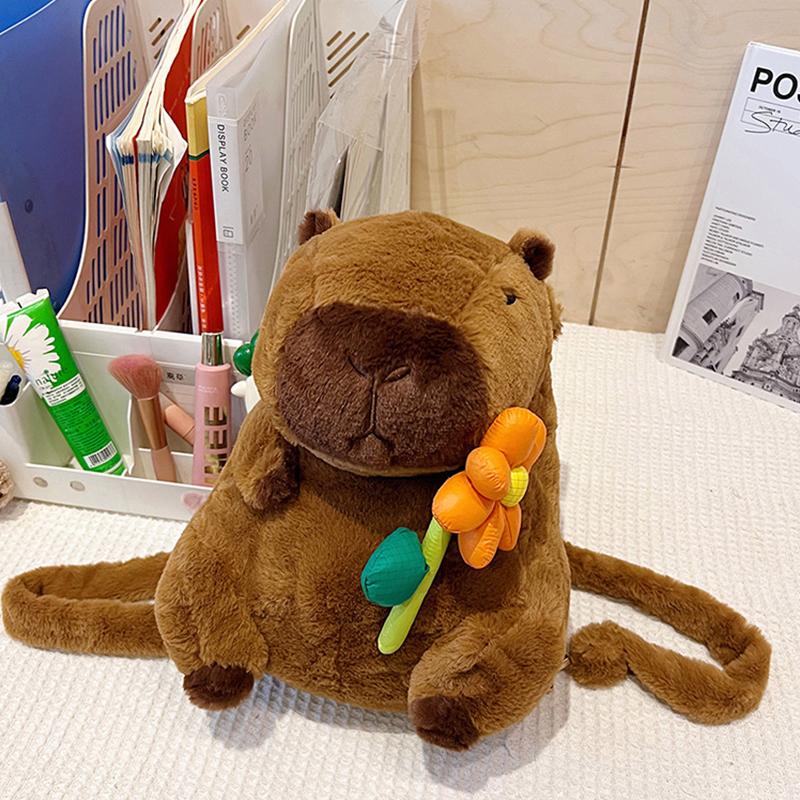 Fashionable Cute Casual Cartoon Capybara Bear Plush Backpack For Women