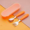 1 комплект детских ложек и вилок, коробка для детей, детские столовые приборы из нержавеющей стали, переносные принадлежности для кормления детей, детские ложки, набор детской посуды