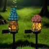 1pc Creative Solar Resin Mushroom House Light  Waterproof Small House LED Floor Plug Light for Outdoor Garden Lawn Decoration,