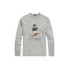 Polo Teddy Bear Letter Print Long Sleeve T-Shirt Men Tops Gray 710826698-003