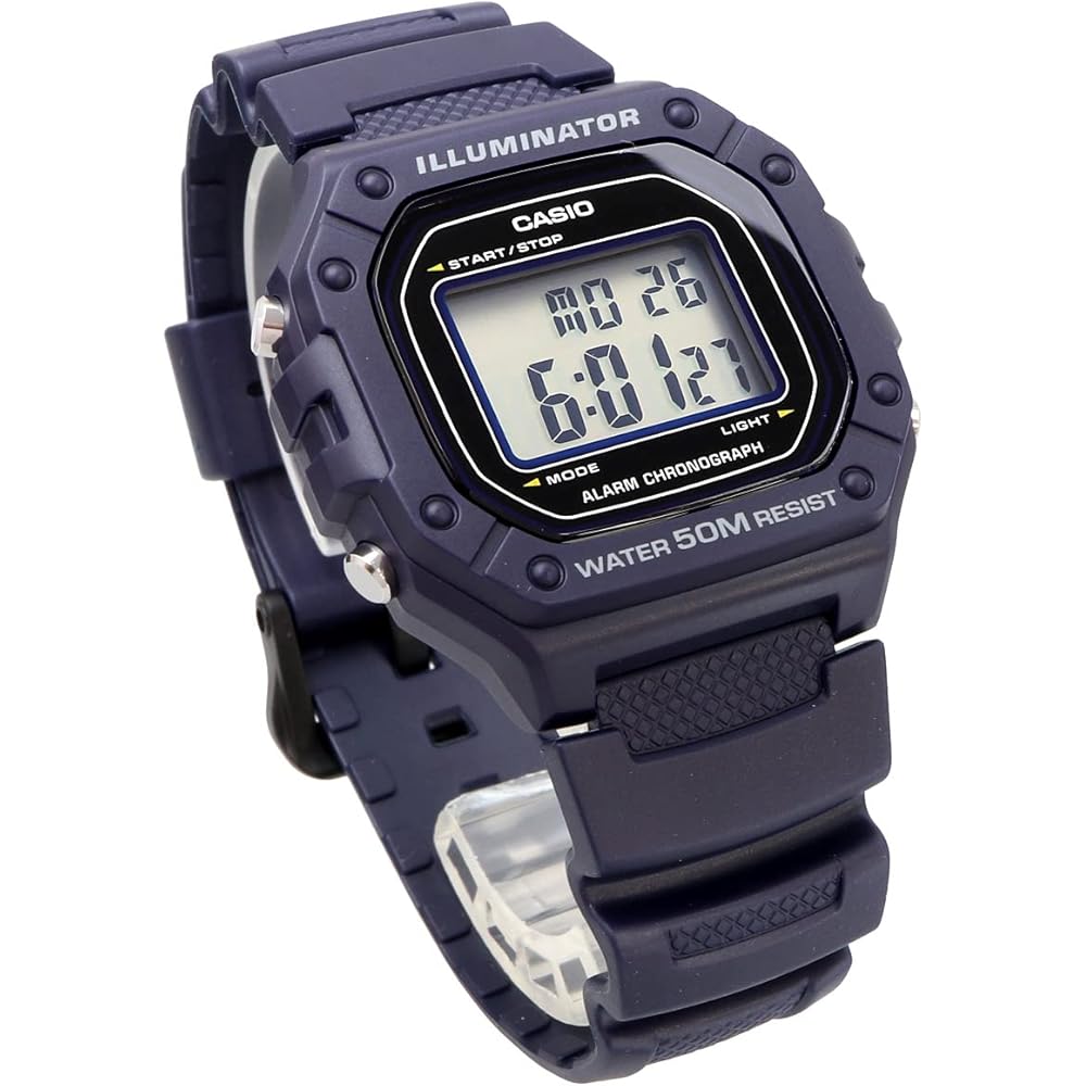 Casio Стандартные цифровые часы W-218H-2A Синие Унисекс Водонепроницаемые Легкие