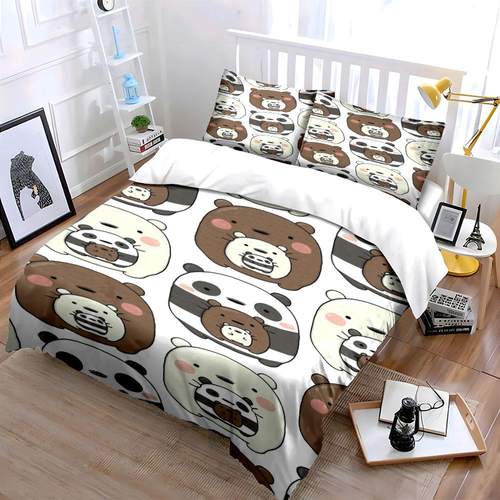 Bear and panda faces. Bedding sets Duvet cover sets Duvet covers Pillowcases(1 * Duvet Cover 2 * Pillowcases without duvet insert)
