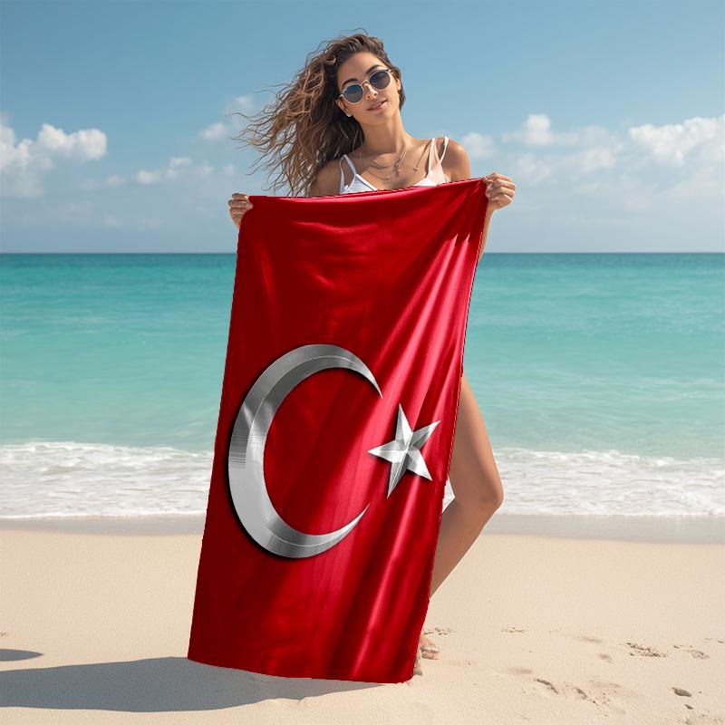 1 шт. Пляжное полотенце TURKIYE, удобное и плотное, а также полотенце для плавания/ванной/пикника/кемпинга, подходит для пляжей у моря