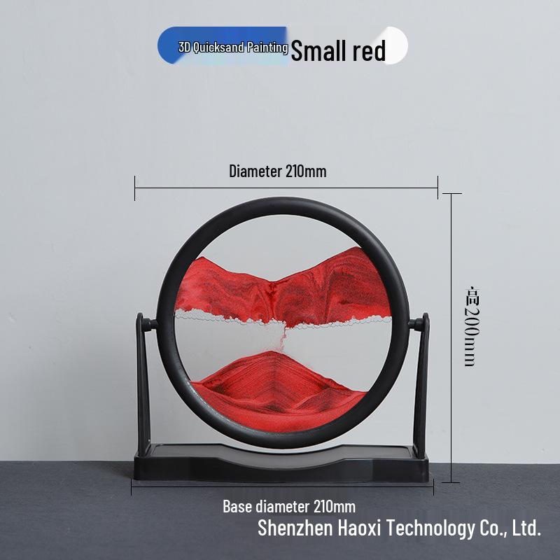 3D Dynamic Sand Art Ornament for Living Room - Round Flowing Sand Painting Home Craft Birthday Gift