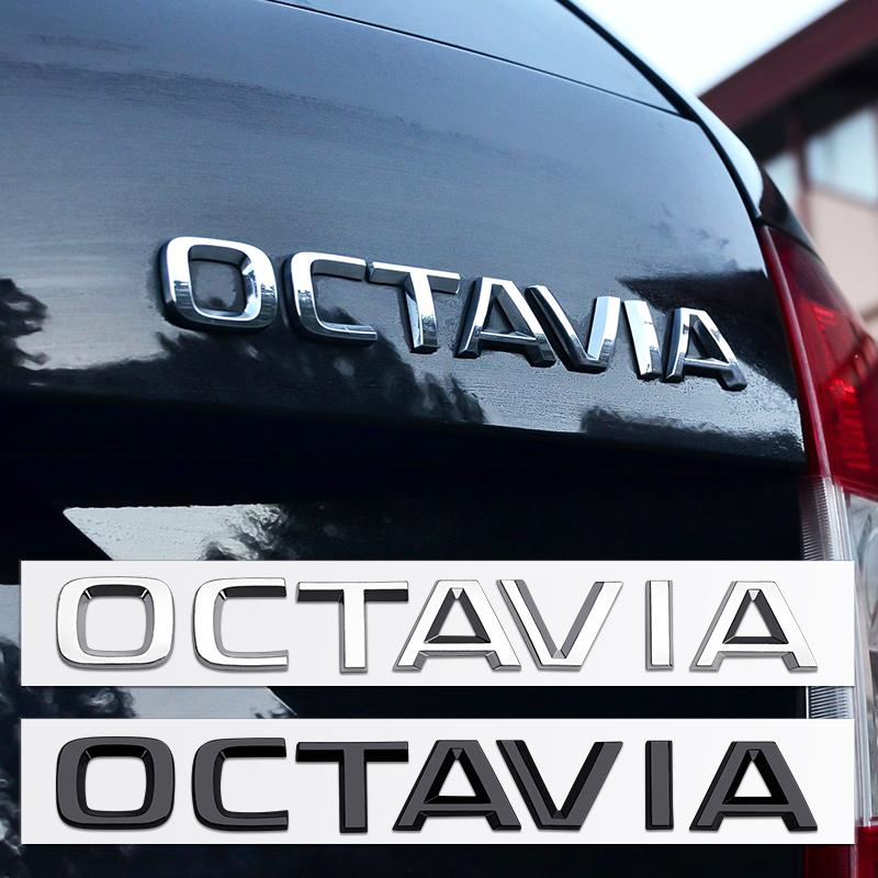 DAYB7 1pcs 3D ABS Octavia car Letter Rear trunk Decals Emblem badge sticker Decal Car styling For Skoda MK3 MK4 A5 A7 auto Accessories