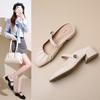 Baotou Cool Slippers Women's Summer Wear Silver Half-drag Versatile One-word Buckle Mary Jane Single Shoes