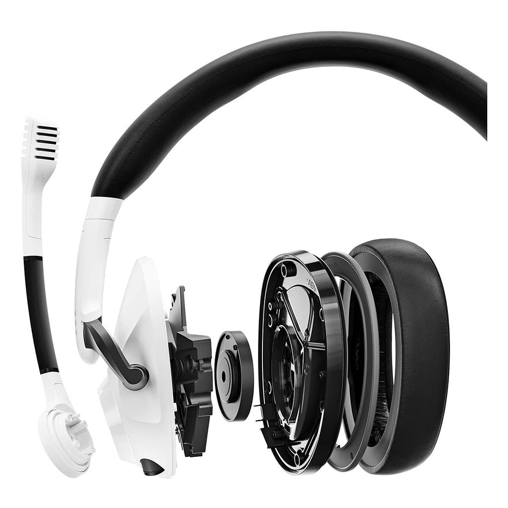 EPOS H3 Closed Acoustic Gaming Headset with Noise Cancelling Mic Plug Play Audio Around Ear Adjustable Ergonomic for Xbox White - & - - - PC, Mac,