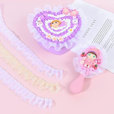 Шифоновая марлевая лента с рюшами, кружевная лента, ручная работа, безделушки своими руками, кремовый клей, небольшие аксессуары, кружевной материал «сделай сам»